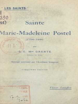 cover image of Sainte Marie Madeleine Postel (1756-1846)